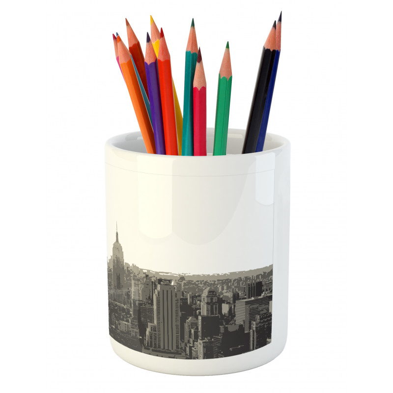 Aerial View of the City Pencil Pen Holder