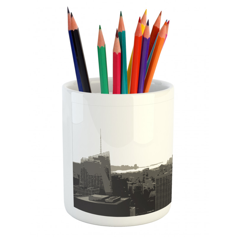 Aerial View of the City Pencil Pen Holder