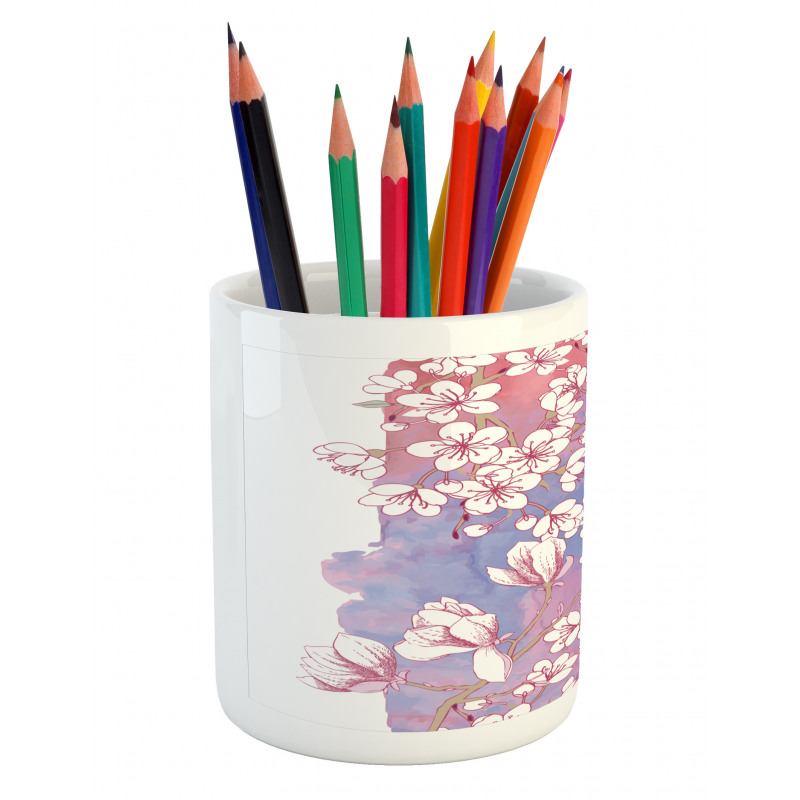 Japanese Spring Bloom Pencil Pen Holder