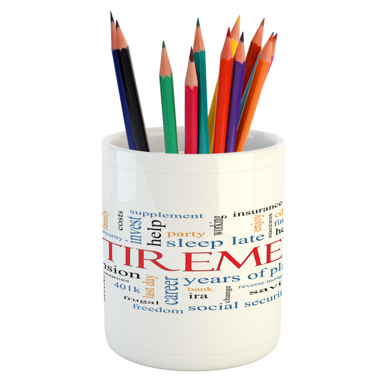 Word Cloud Concept Pencil Pen Holder