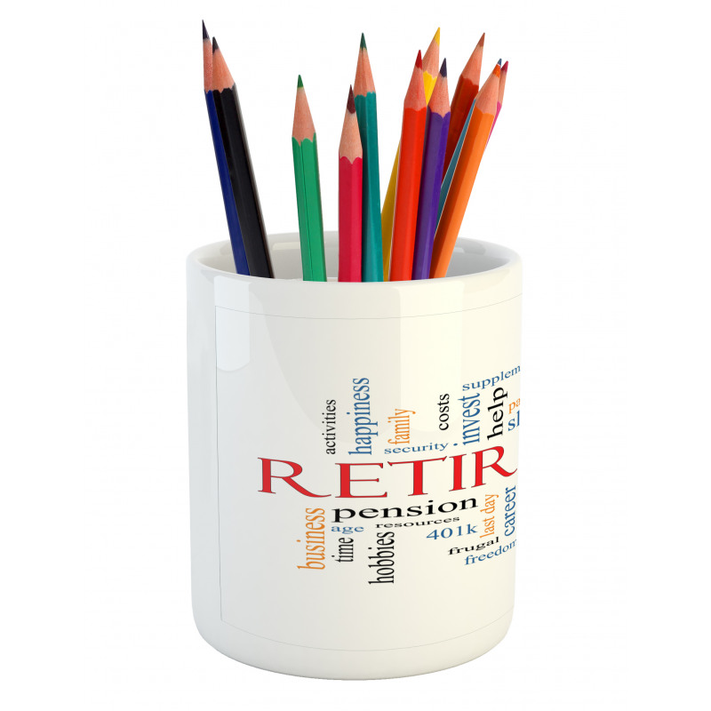 Word Cloud Concept Pencil Pen Holder