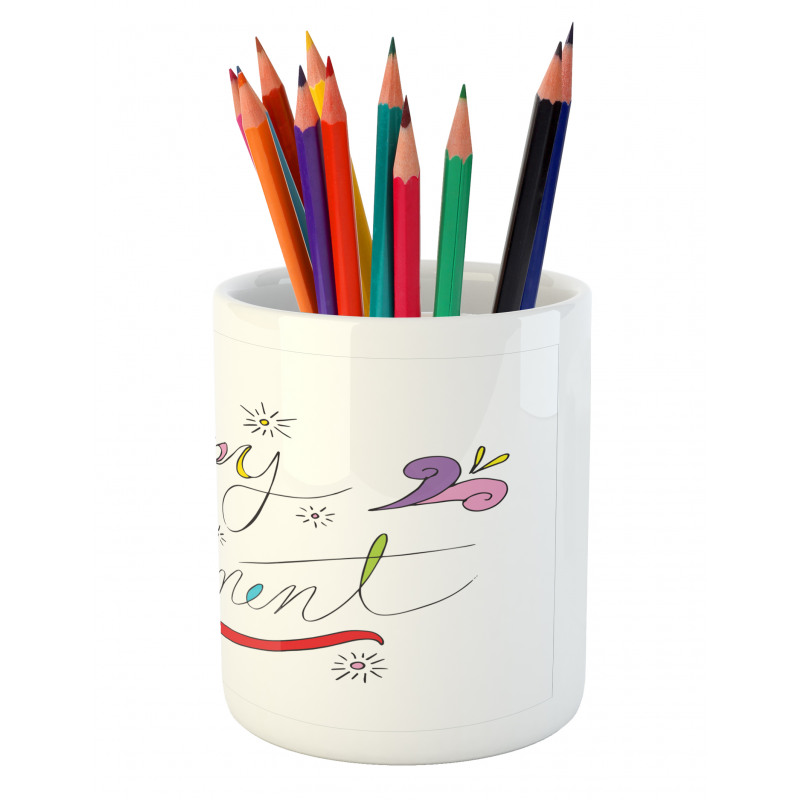 Floral Motifs Doodle Pencil Pen Holder