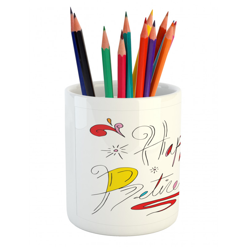 Floral Motifs Doodle Pencil Pen Holder