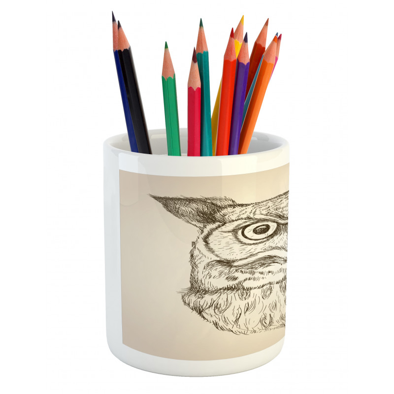 Wildlife Animal Head Sketch Pencil Pen Holder