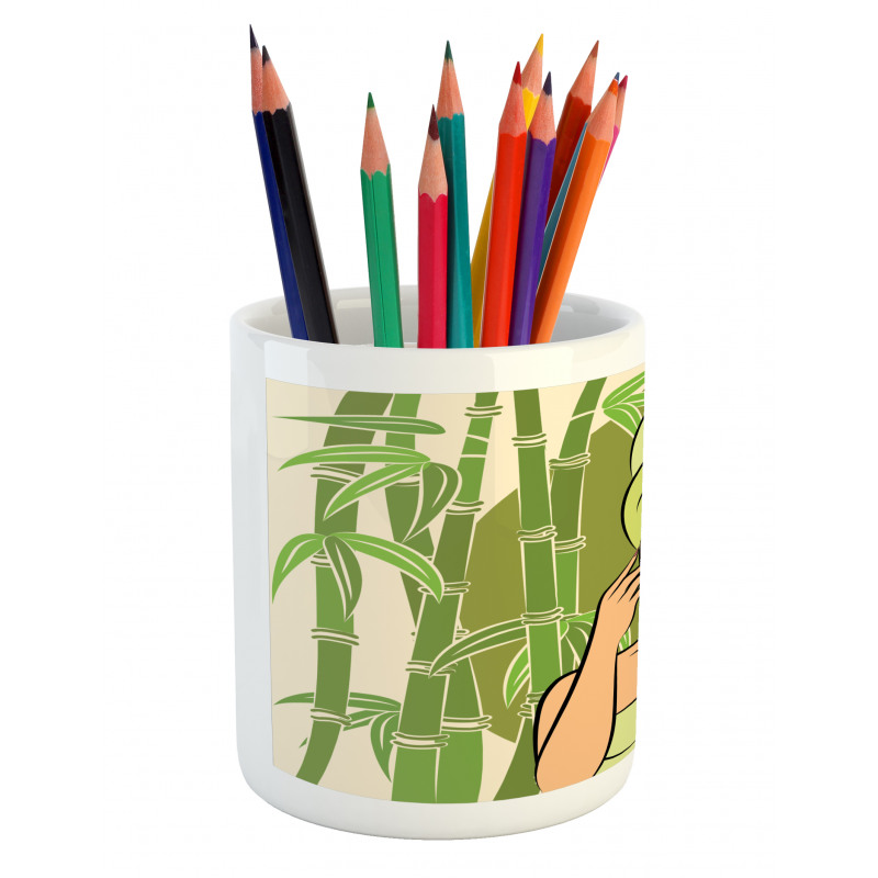 East Themed Beauty Lady Pencil Pen Holder