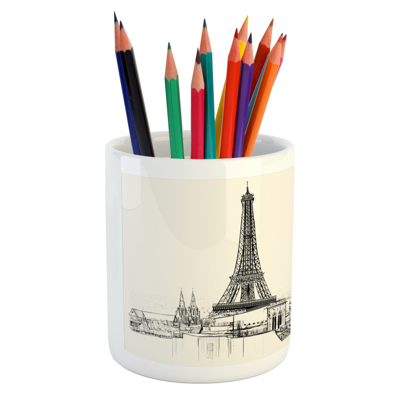 Paris over Roofs House Pencil Pen Holder