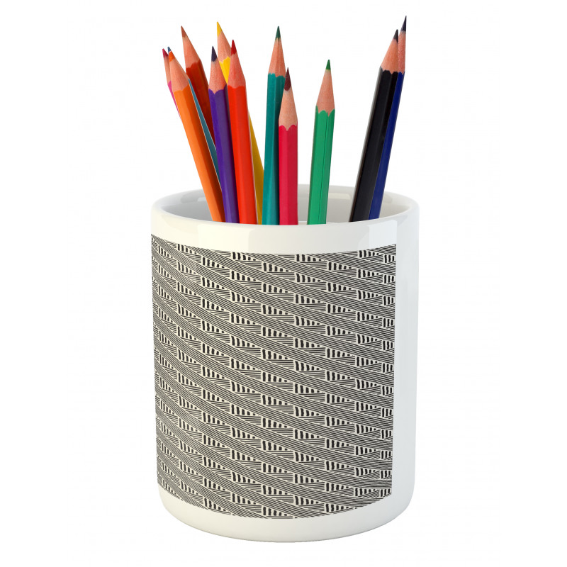 Diagonal Lines Chevron Pencil Pen Holder