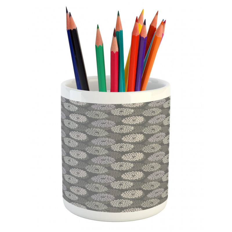 Abstract Dahlia Flowers Pencil Pen Holder