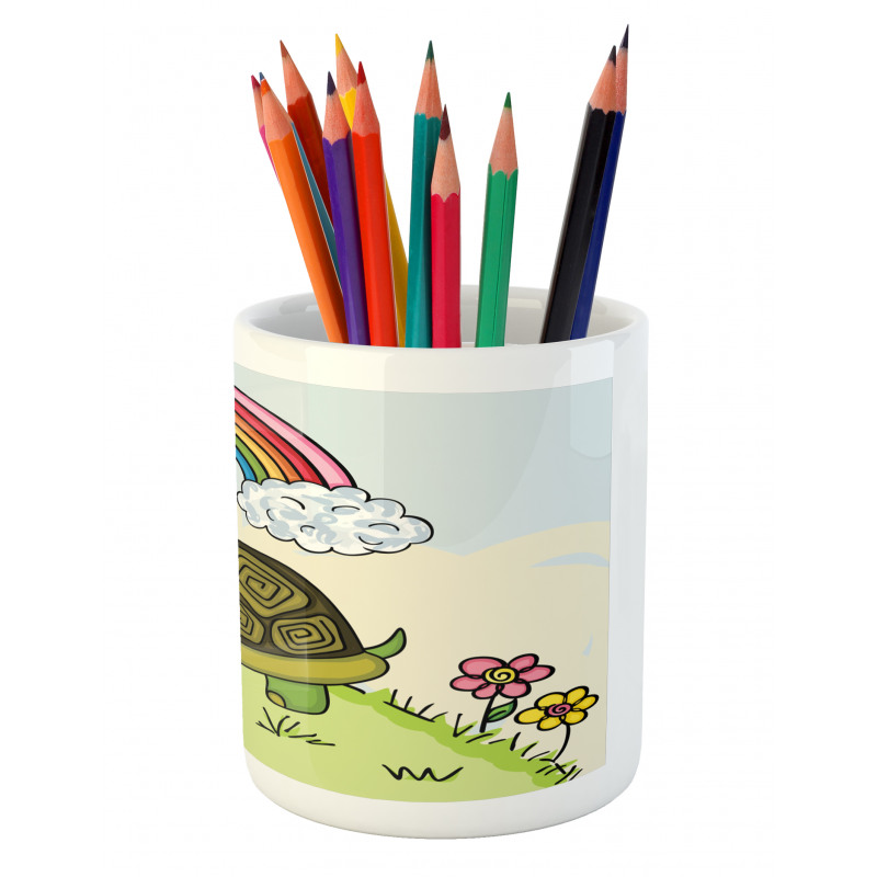 Cartoon Hill Nature Pencil Pen Holder