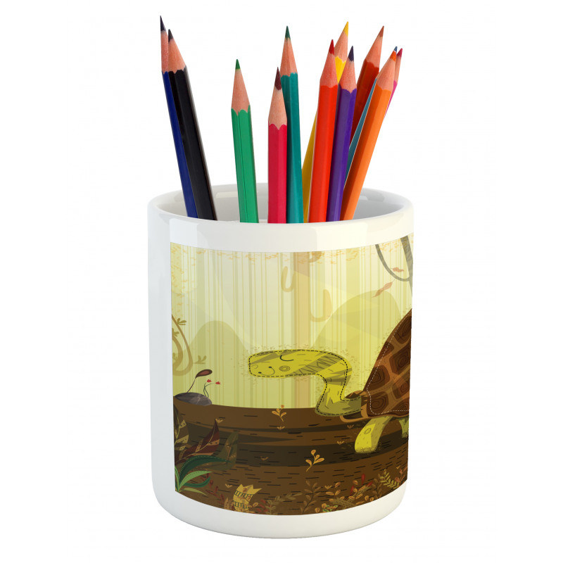 Cartoon Woodland Design Pencil Pen Holder