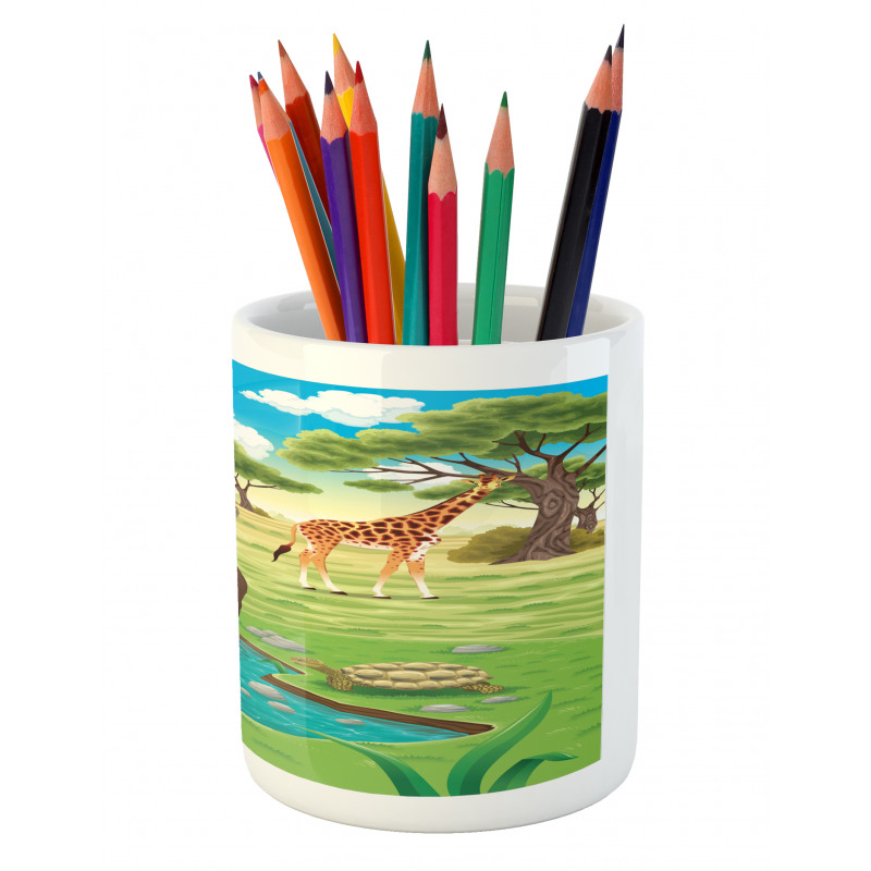 Jungle Bear Giraffe Pencil Pen Holder