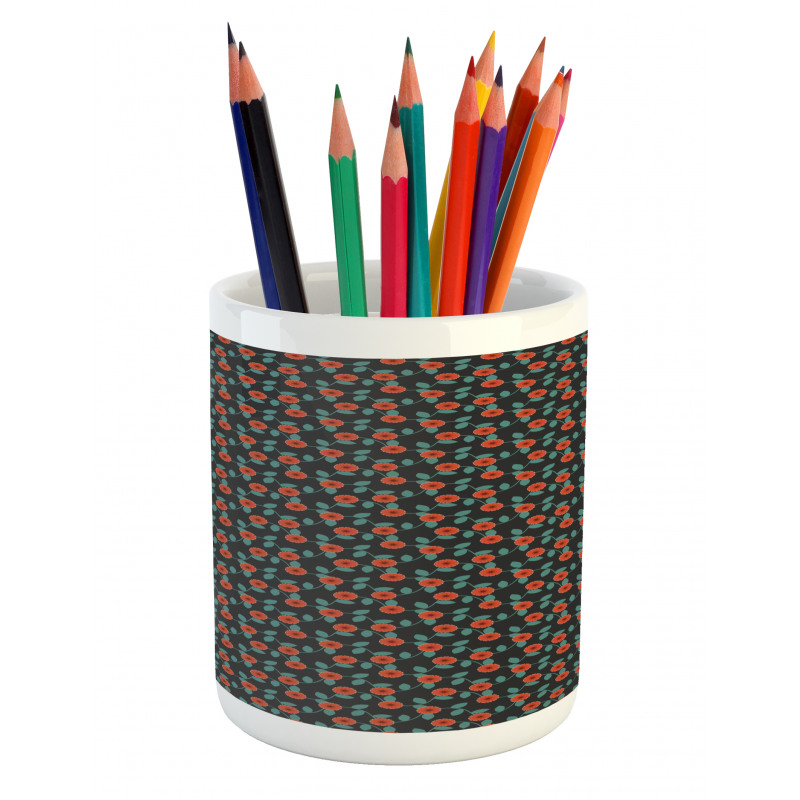 Summer Leafy Stems Foliage Pencil Pen Holder