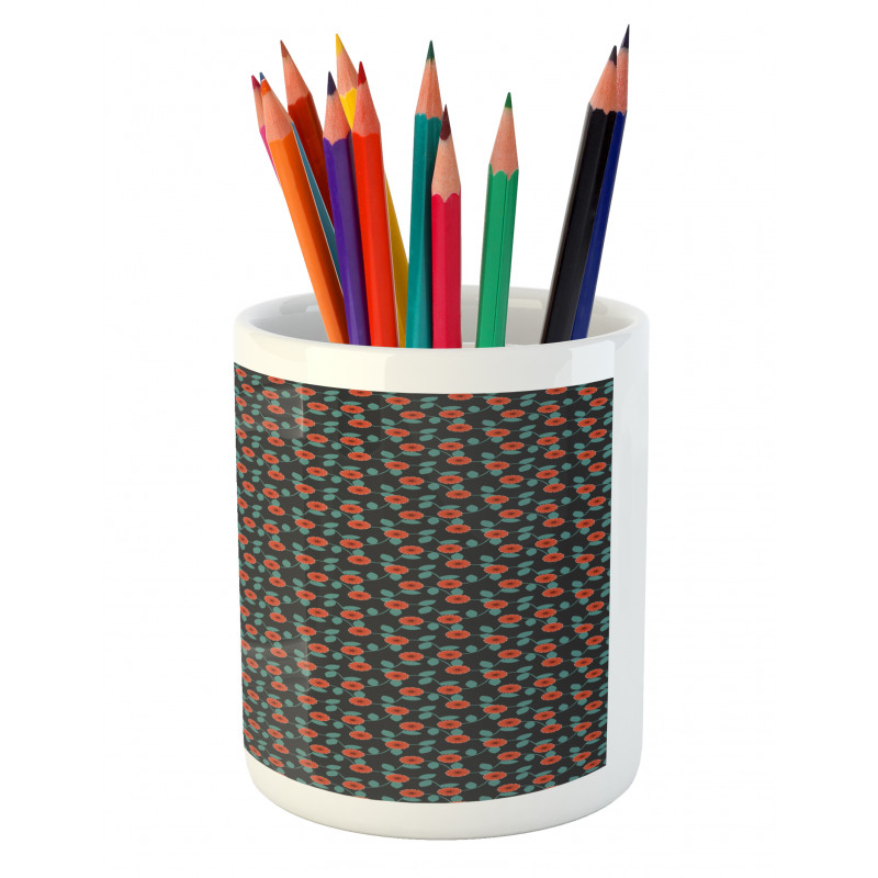 Summer Leafy Stems Foliage Pencil Pen Holder