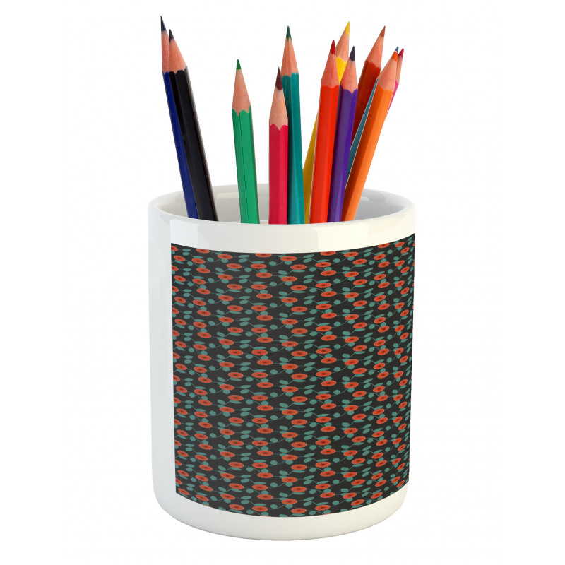 Summer Leafy Stems Foliage Pencil Pen Holder