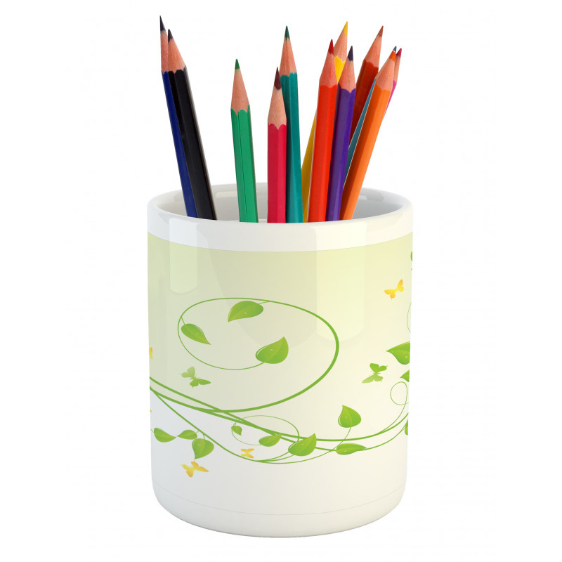 Flourishing Sapling Leaves Pencil Pen Holder