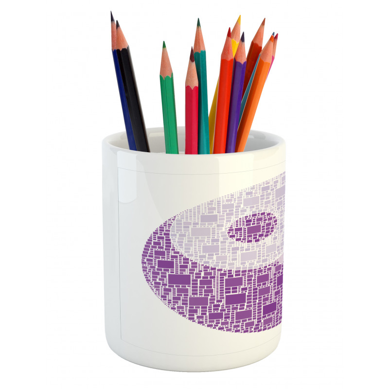 Graphic Yin Yang Tile Pencil Pen Holder