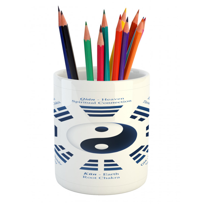 Trigrams I-Ching Names Pencil Pen Holder