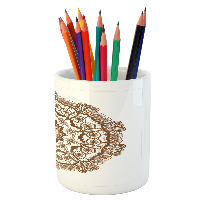 Monochrome Circles Ornate Pencil Pen Holder