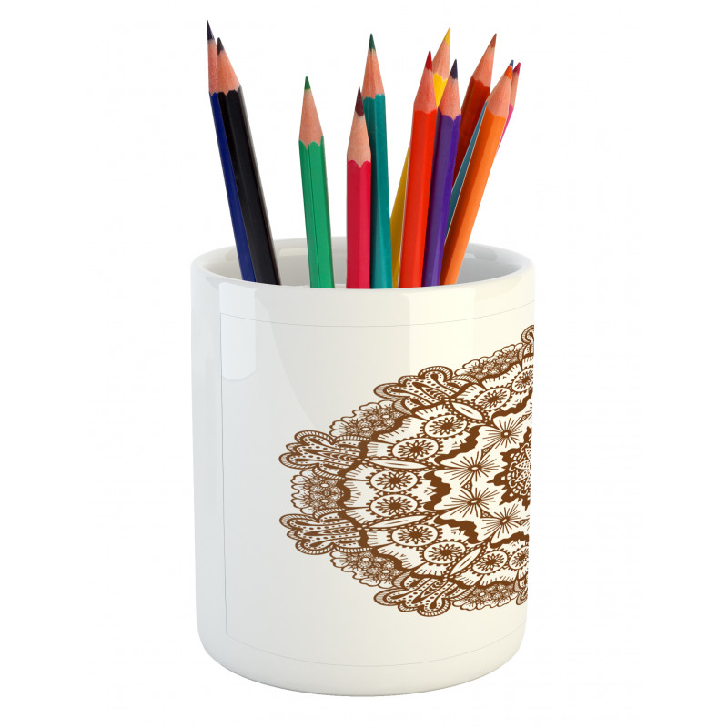 Monochrome Circles Ornate Pencil Pen Holder