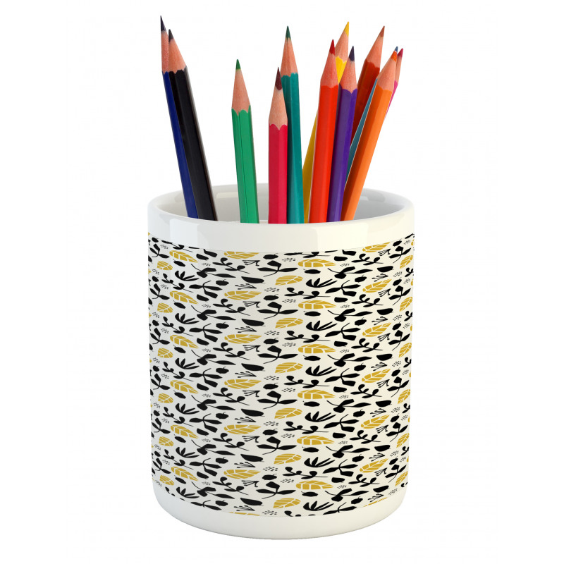 Repeating Silhouettes Pencil Pen Holder