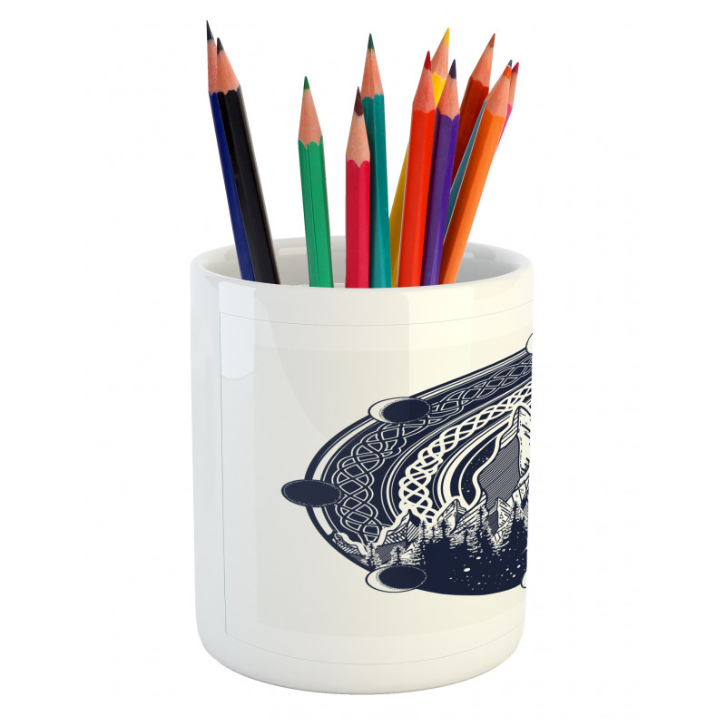 Celtic Style Hills Pencil Pen Holder