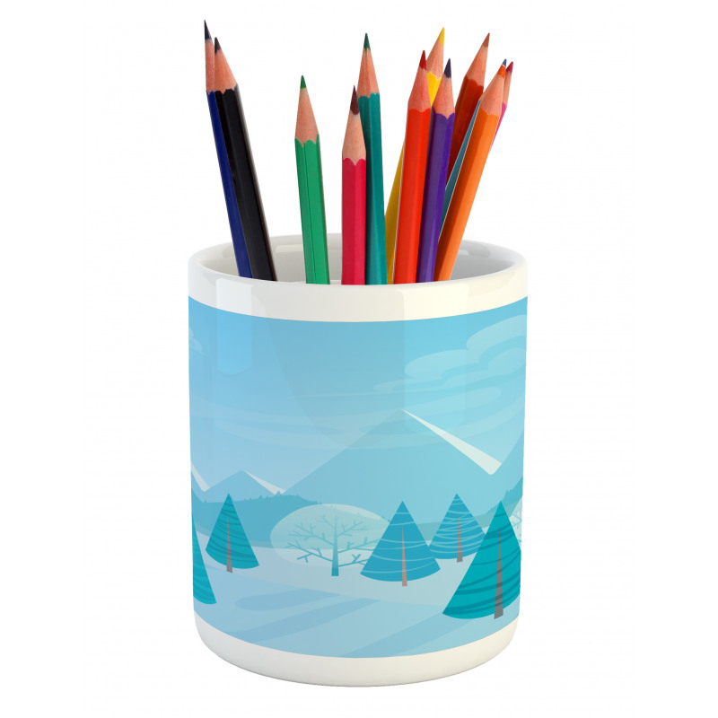 Christmas Pines Alps Pencil Pen Holder