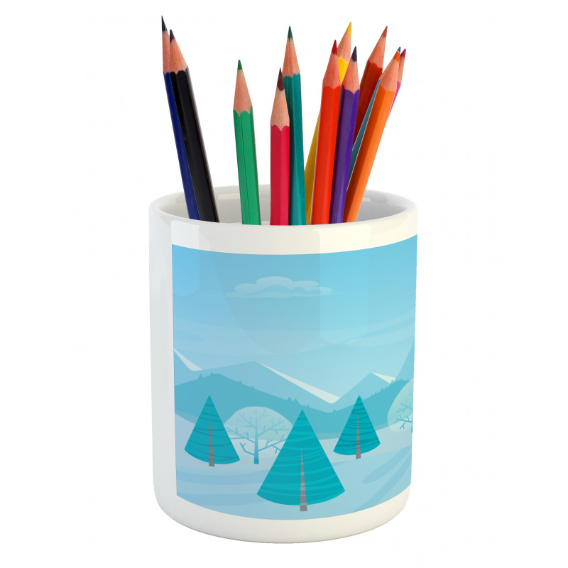 Christmas Pines Alps Pencil Pen Holder