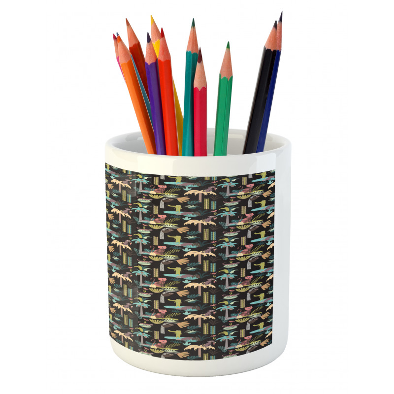 Tropical Island Nature Pencil Pen Holder