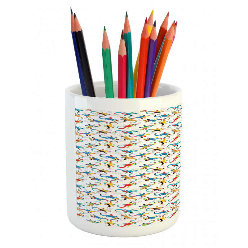 Cartoon Spiral Lizards Pencil Pen Holder