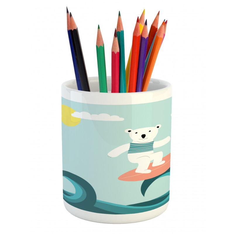 Surfing on Waves Pencil Pen Holder