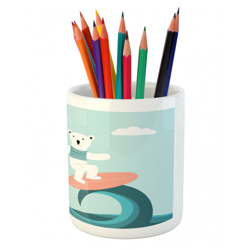 Surfing on Waves Pencil Pen Holder