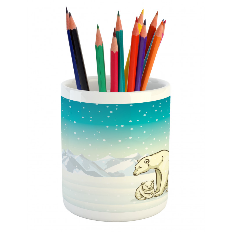 Arctic Animal Family Pencil Pen Holder