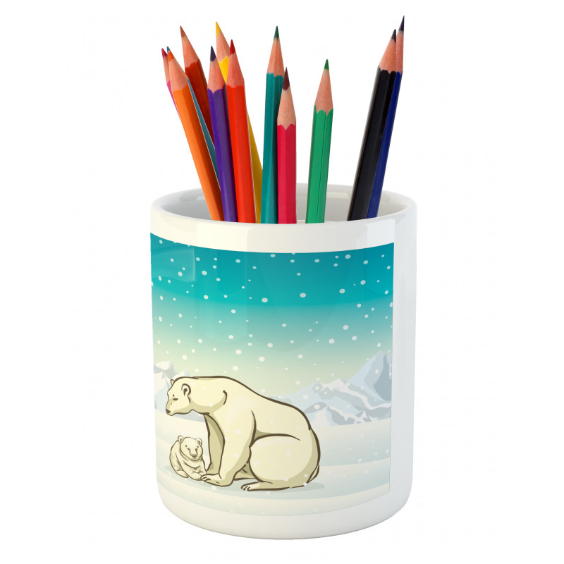 Arctic Animal Family Pencil Pen Holder