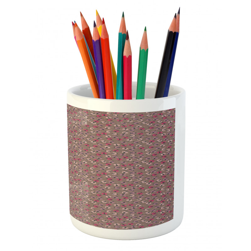 Vibrant Magenta Insects Pencil Pen Holder