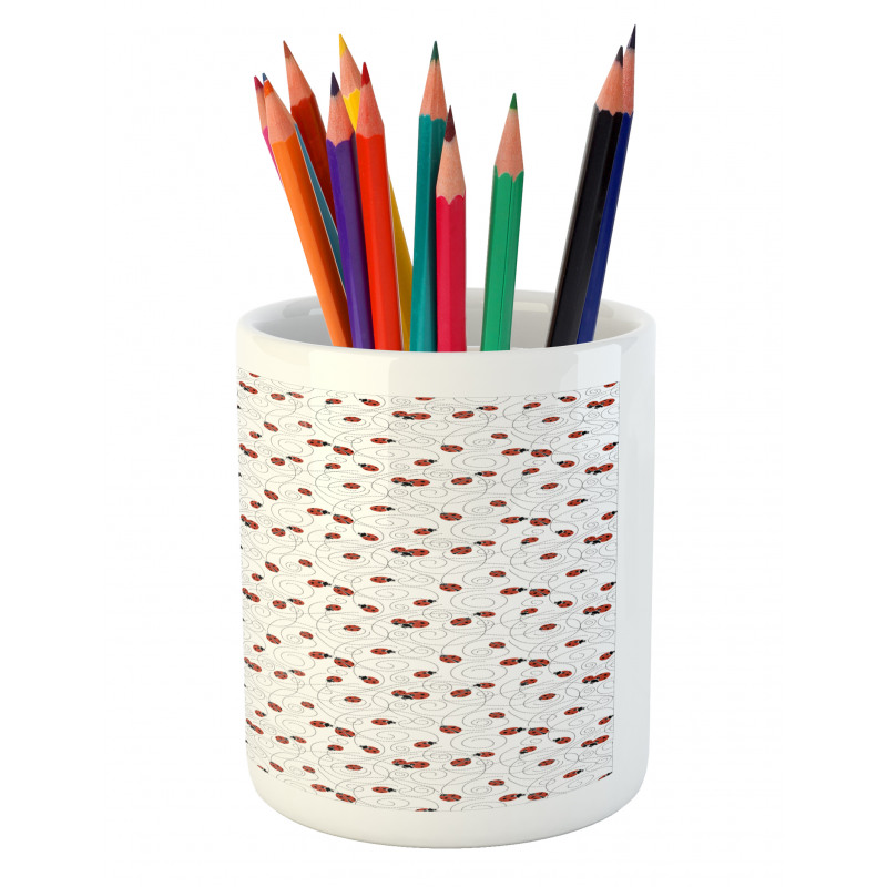 Bugs Dashed Spirals Pencil Pen Holder