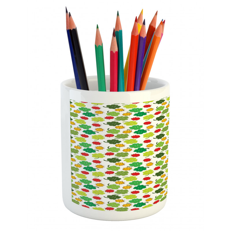 Clover Leaves Floral Pencil Pen Holder