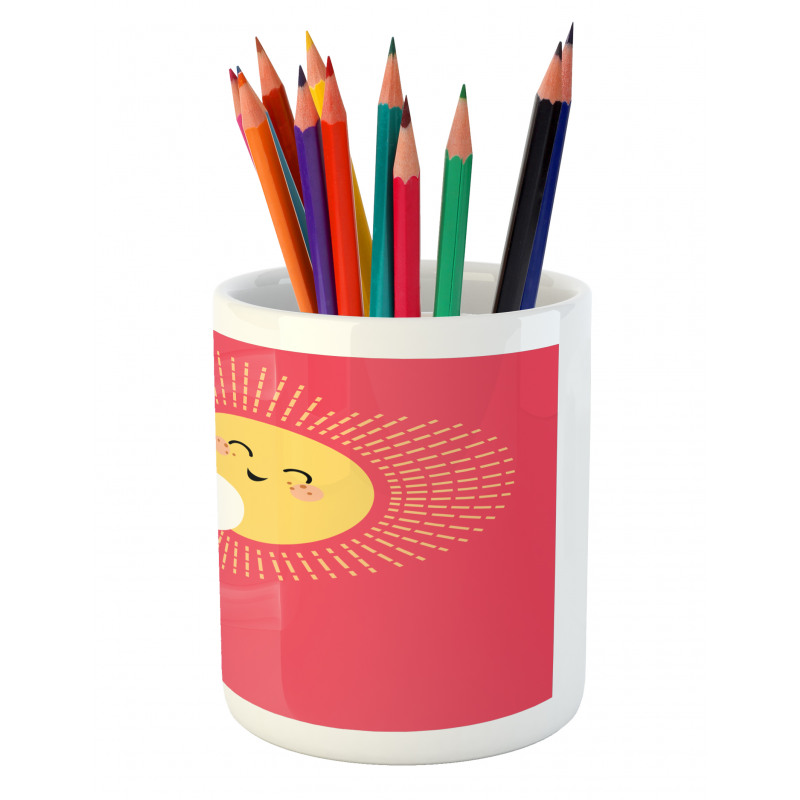 Valentines Cloud and Sun Pencil Pen Holder