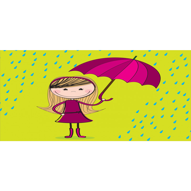 Little Girl Under Raindrop Pencil Pen Holder