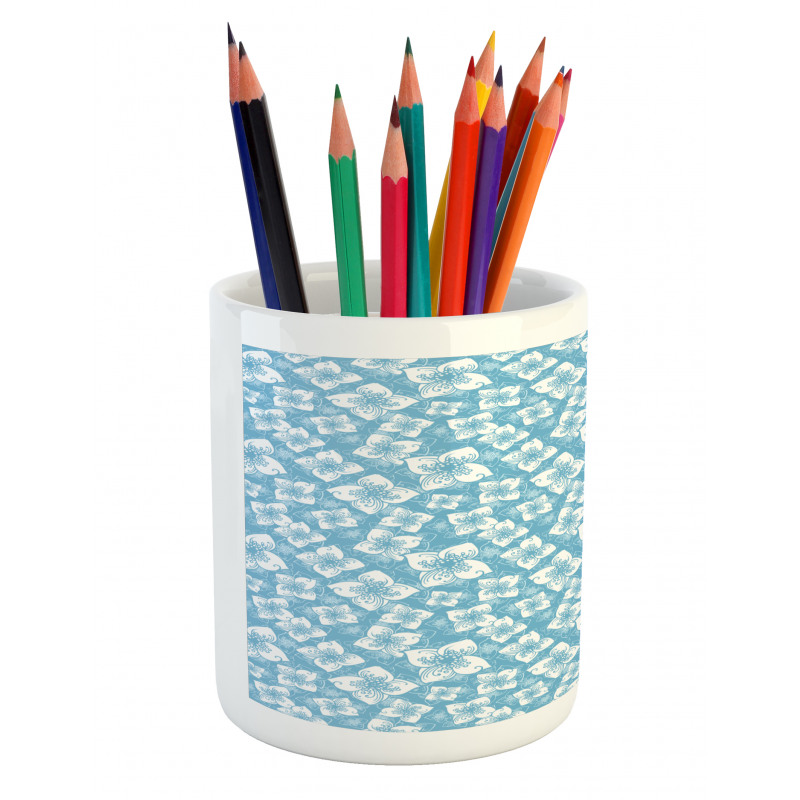 Petal Motifs Silhouette Pencil Pen Holder