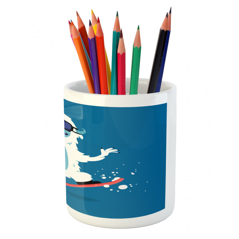 Yeti Snowboard Winter Pencil Pen Holder