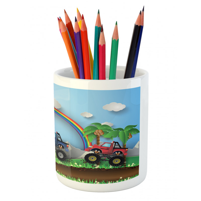 Skid Trail Race Pencil Pen Holder