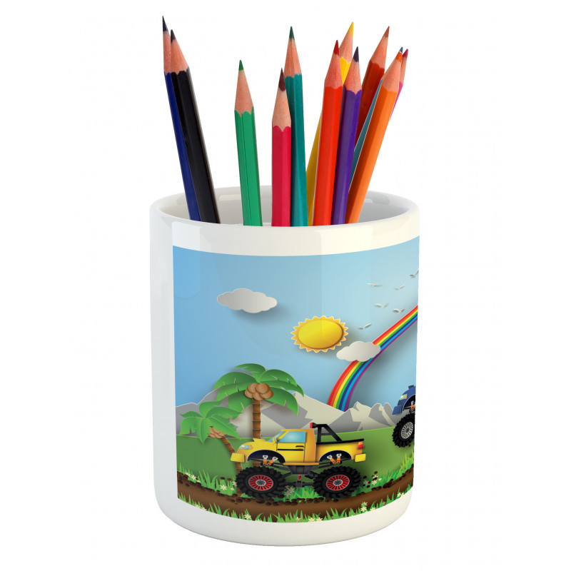 Skid Trail Race Pencil Pen Holder