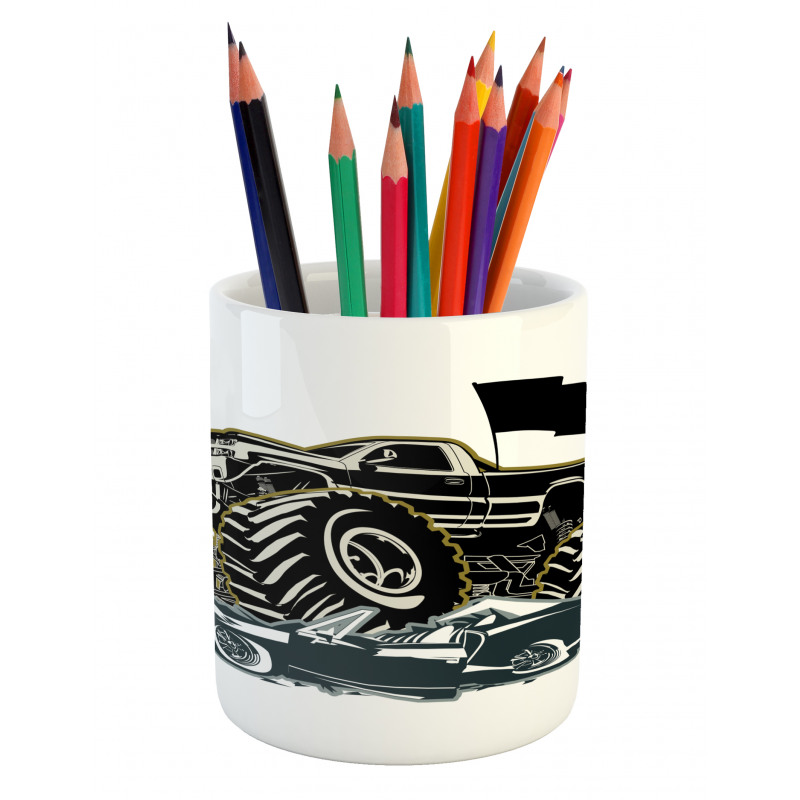 Rubber Tyre Car Pencil Pen Holder