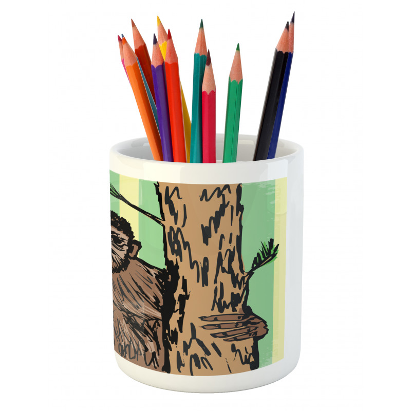 Mysterious Yeti Sketch Pencil Pen Holder