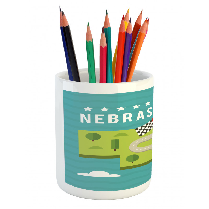 Map of Nebraska State Pencil Pen Holder