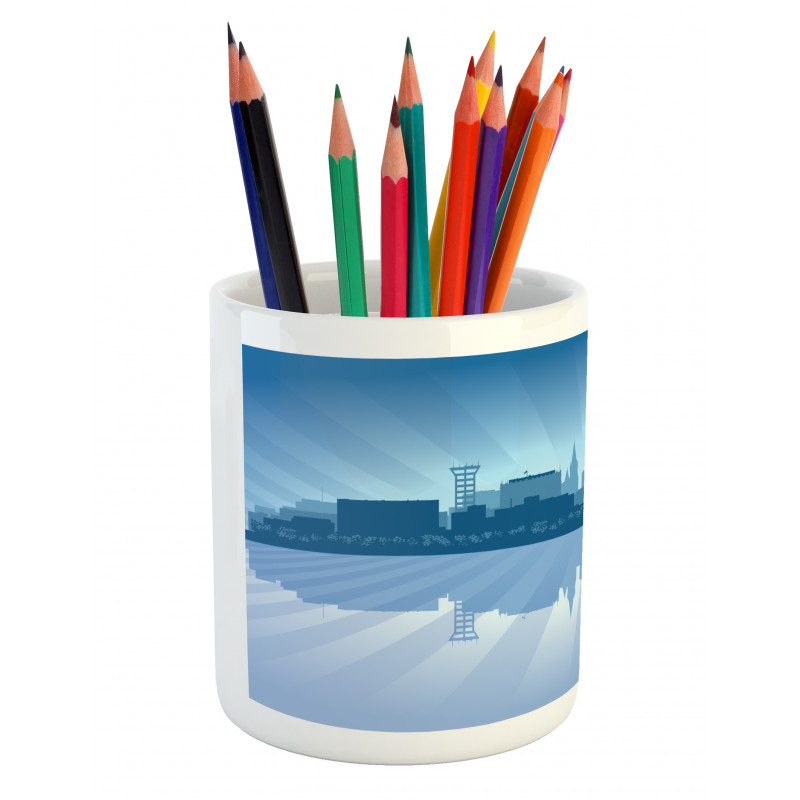 Lincoln City Skyline Pencil Pen Holder