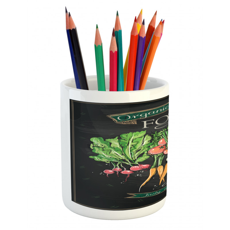 Chalkboard Organic Food Pencil Pen Holder