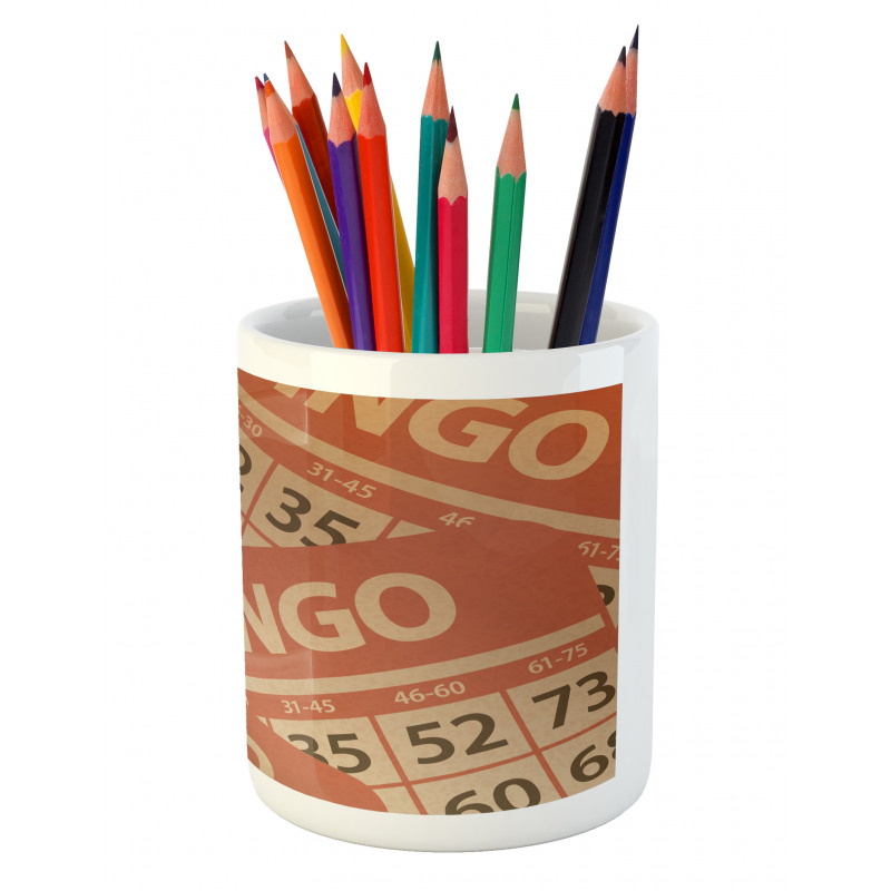 Graphic Game Cards Pile Pencil Pen Holder