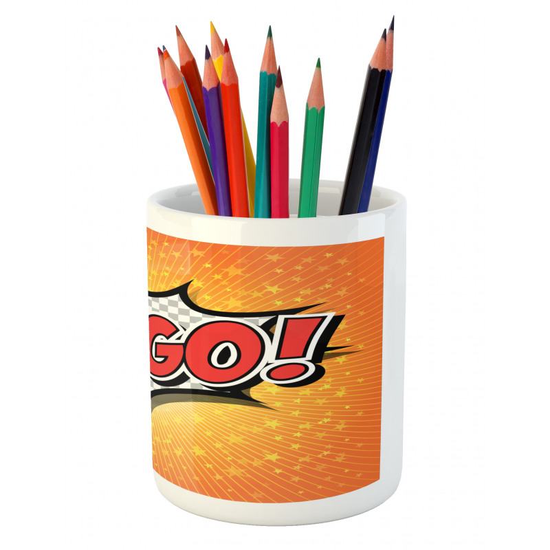 Cartoon Speech Bubble Pencil Pen Holder