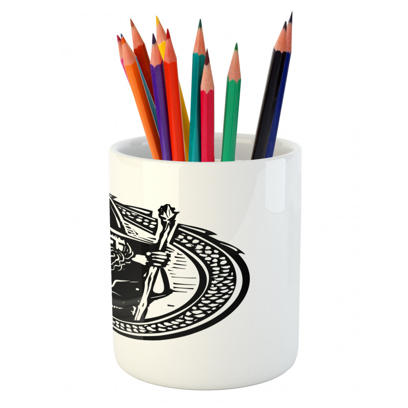 Mage in Dragon Circle Pencil Pen Holder